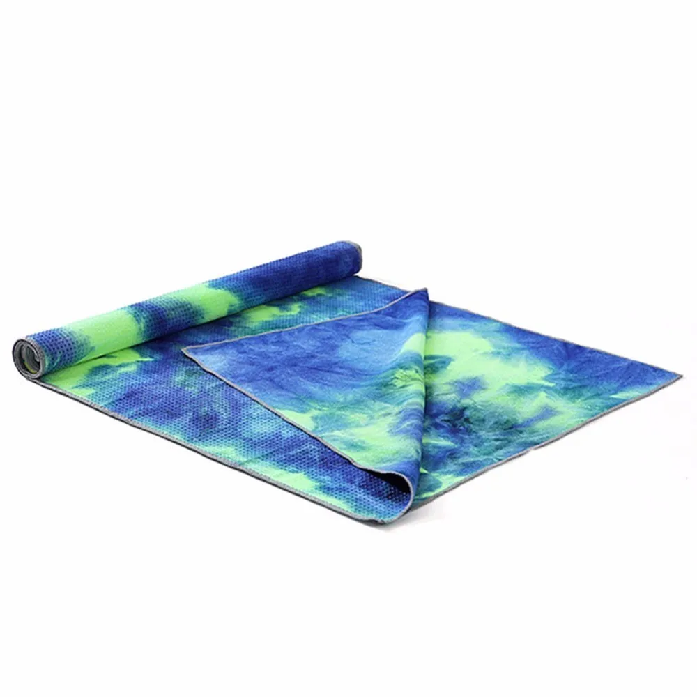 183x63 см нескользящее полотенце для йоги, мягкое полотенце для путешествий, занятий спортом, фитнесом, упражнений, йоги, пилатеса, одеяло с принтом - Цвет: Синий