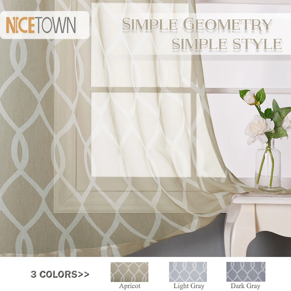 Nicetown 3 Colors Moroccan Pattern Trellis Design Bedroom Window