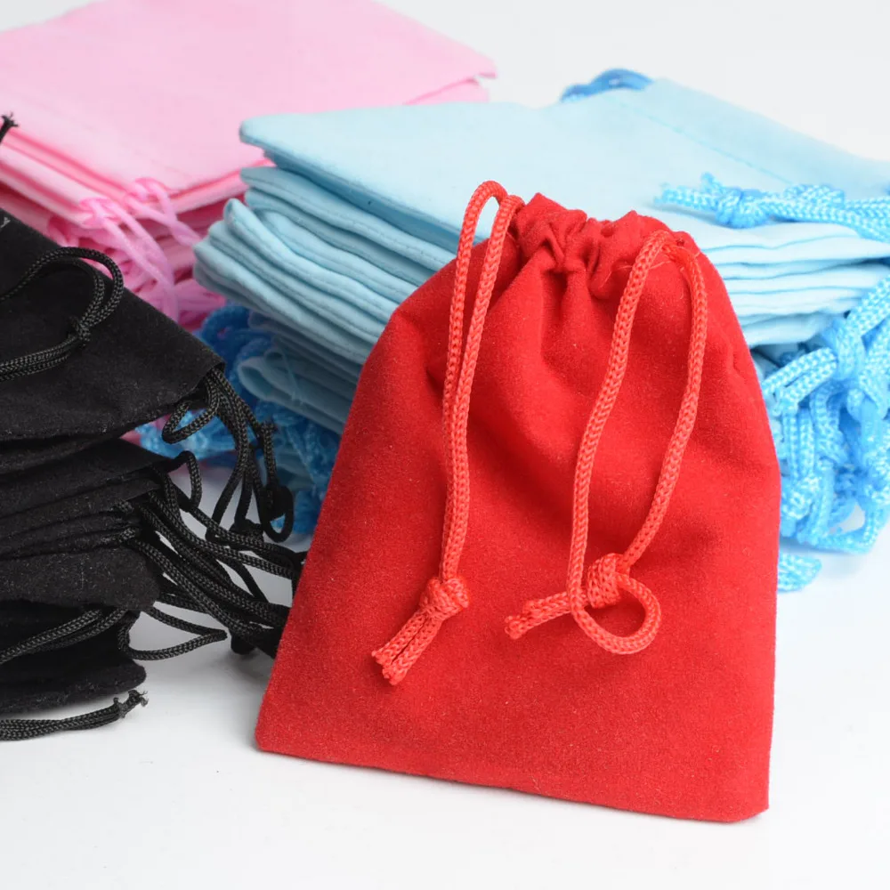 De Bijoux,, 100 шт, разноцветные, 7x9 см, бархатные сумки для ювелирных изделий, бархатные сумки, сумки для свадебной вечеринки, подарочные сумки