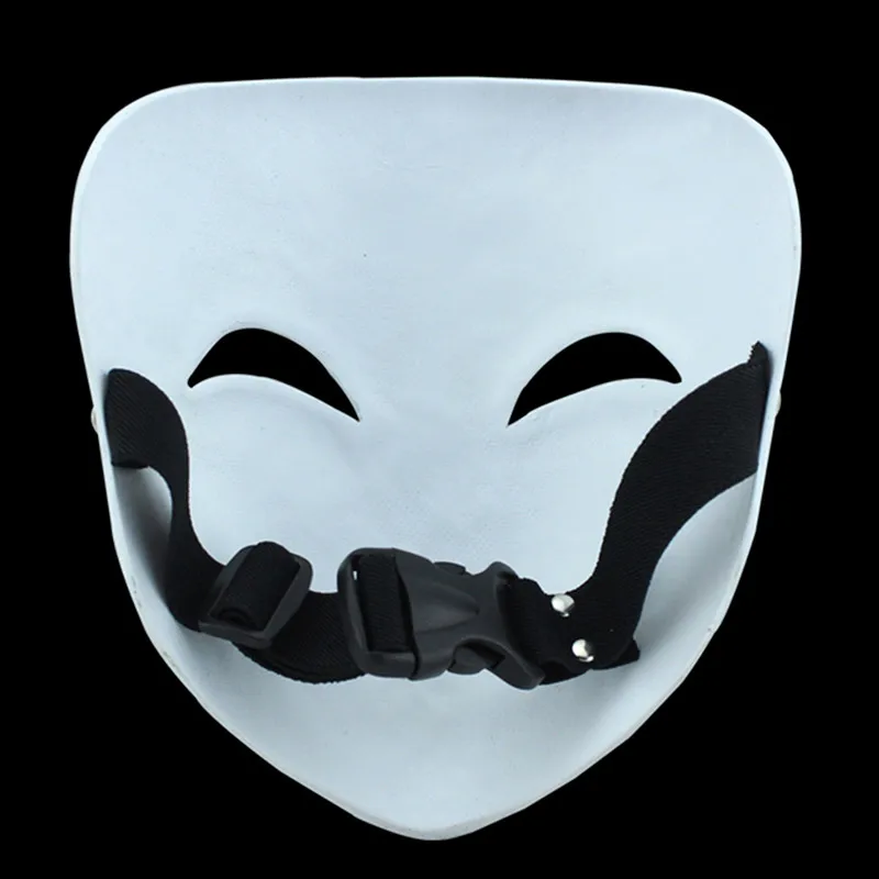 Tope Grade Resin Mask Black Bullet Kagetane Hiruko Moive Japanese Anime Smile Face White  Halloween Cosplay Costume Party Prop (5)