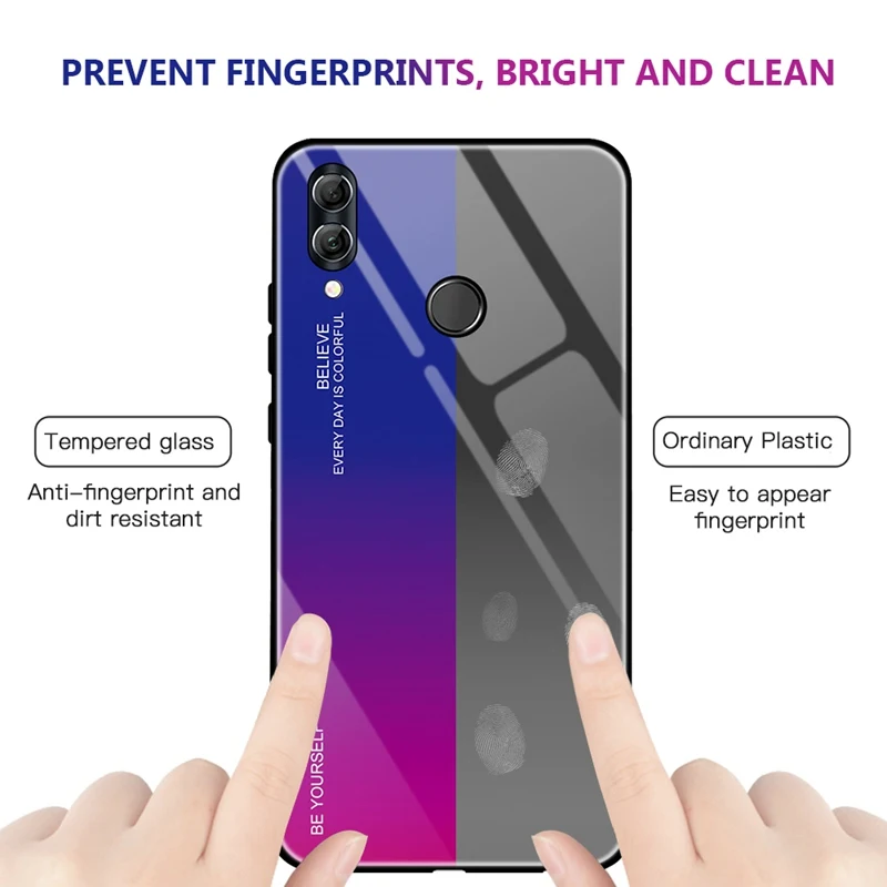 Градиентный стеклянный чехол для huawei Honor 8X Max 9 10 Lite 10i 20i 20 7A Pro Coque Роскошный Nova 5 5i Y5