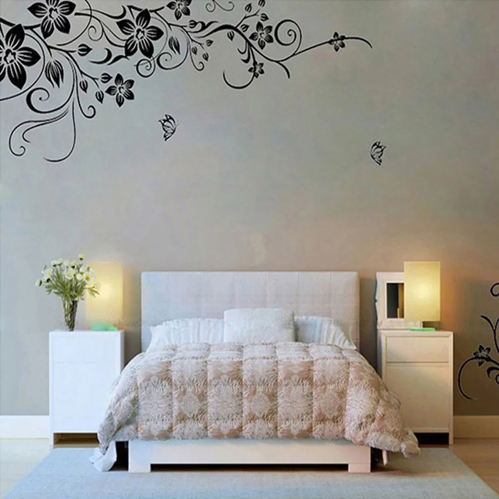 Наклейки на стену модные красивые DIY Съемные Виниловые цветы Виноградная лоза настенные наклейки художественные наклейки для гостиной украшения стен