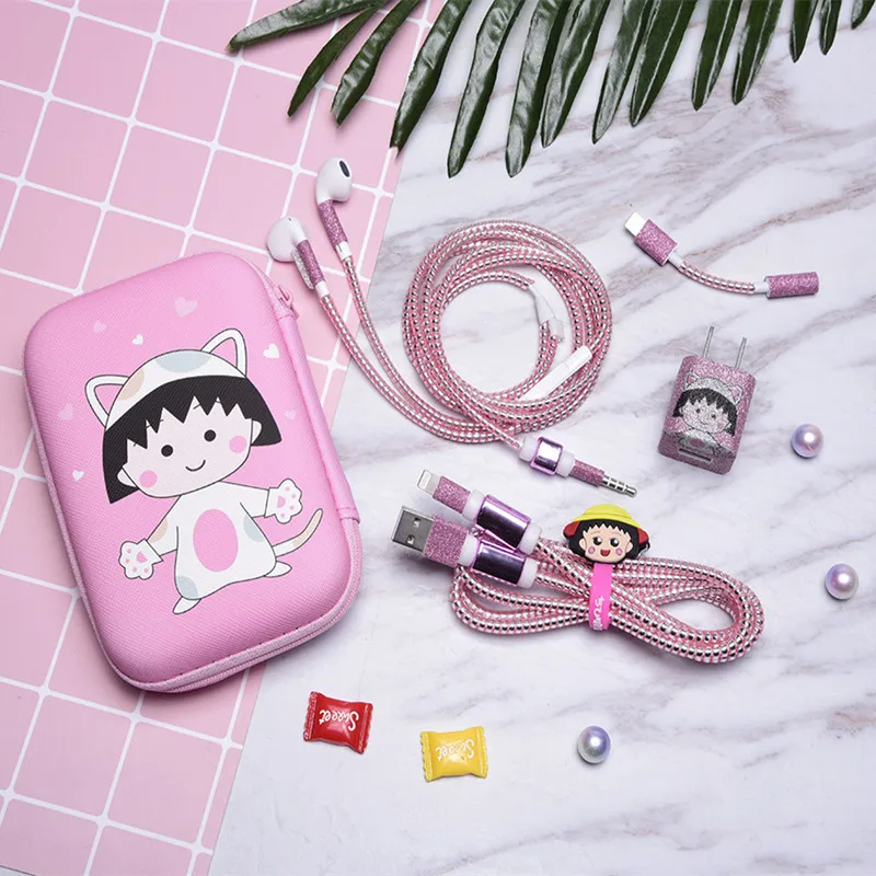 style 3 1,5 м милый мультяшный usb-кабель протектор для наушников с кабельным Стикеры для намотки спиральный usb-шнур с зарядным устройством для iphone 5 6 6s 7 8 плюс - Цвет: style 3