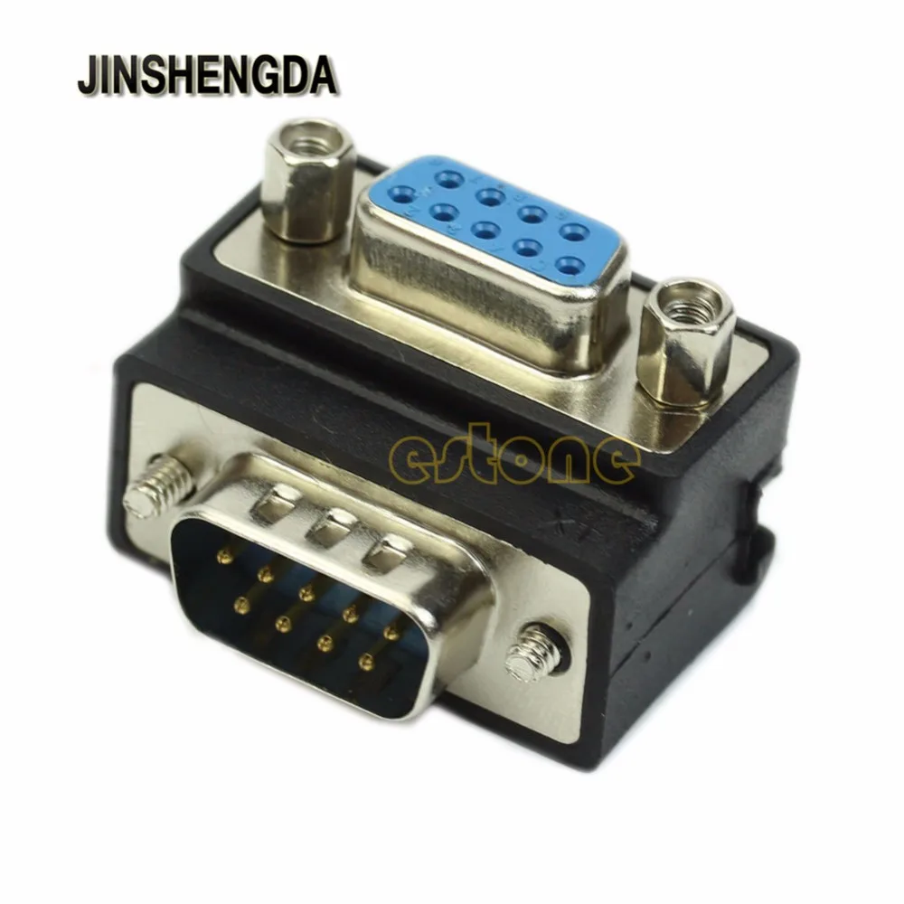 JINSHENGDA Audio Video Cables Right Angle 90 Degree 9 Pin VGA SVGA Male
