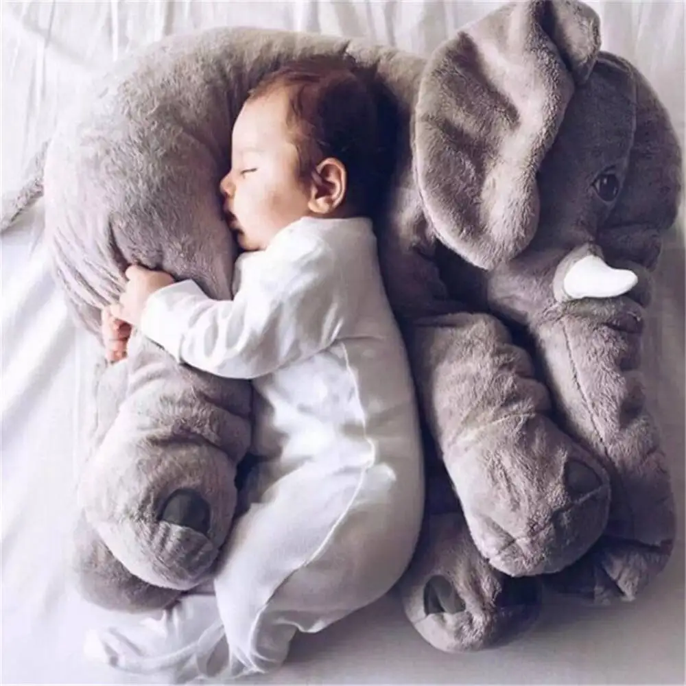 

30/40/60cm Height Large Plush Elephant Doll Toy Kids Sleeping Back Cushion Cute Stuffed Elephant Baby Accompany Doll Xmas Gift