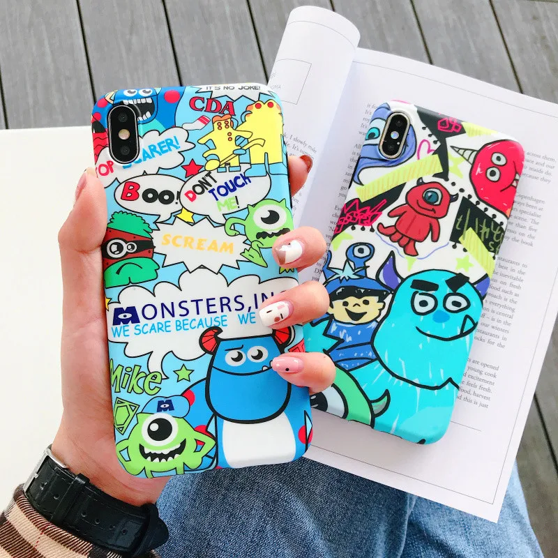 

Cartoon Fashion Monsters University Cover for iPhone XS Max XR X 8 7 6 6s plus IMD Glossy Soft Silicon Back for iPhone 7 case