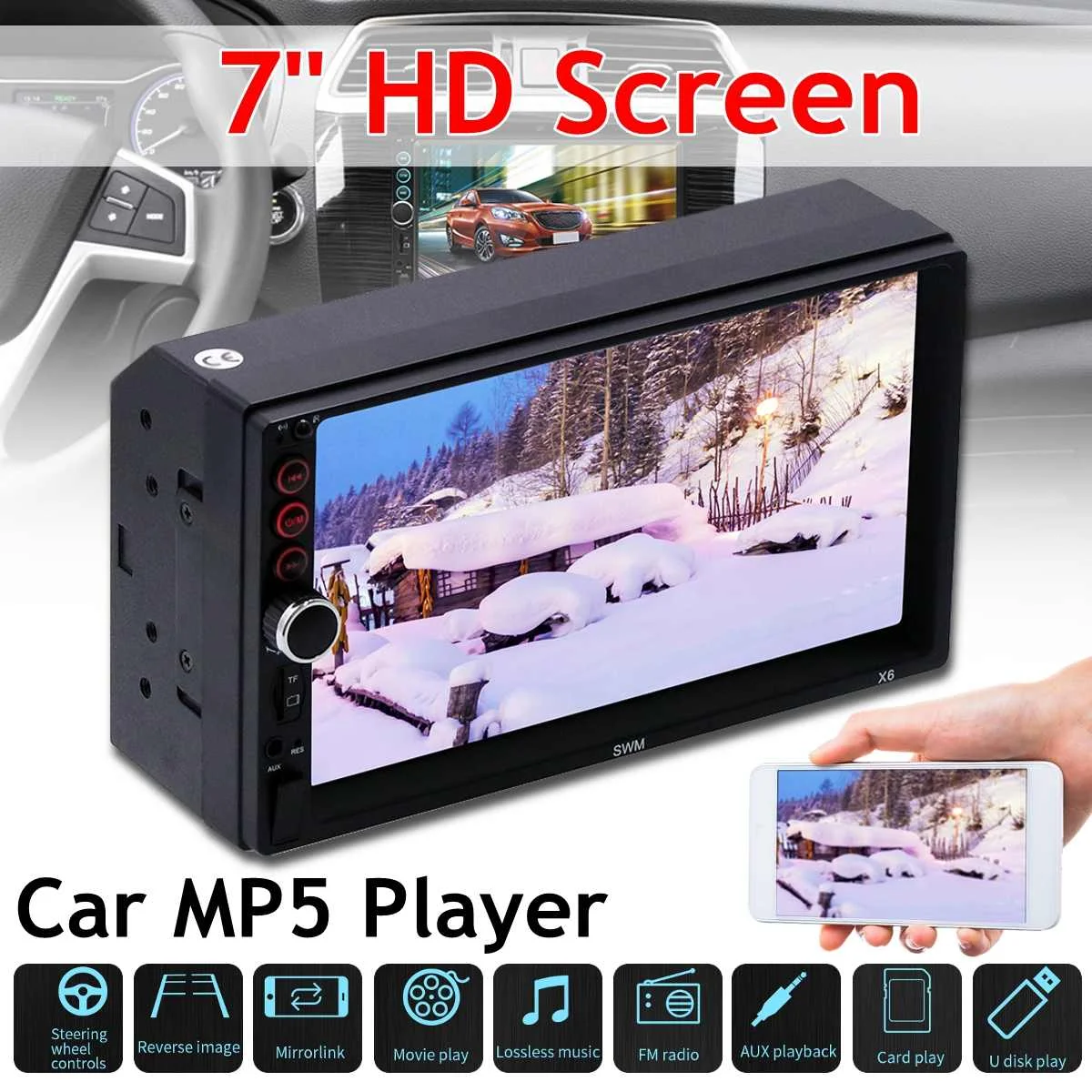 

Retractable screen 7" HD Multimidio Car Multimedia Player GPS Navigation Stereo Audio Radio blue tooth Retractable Touch Screen