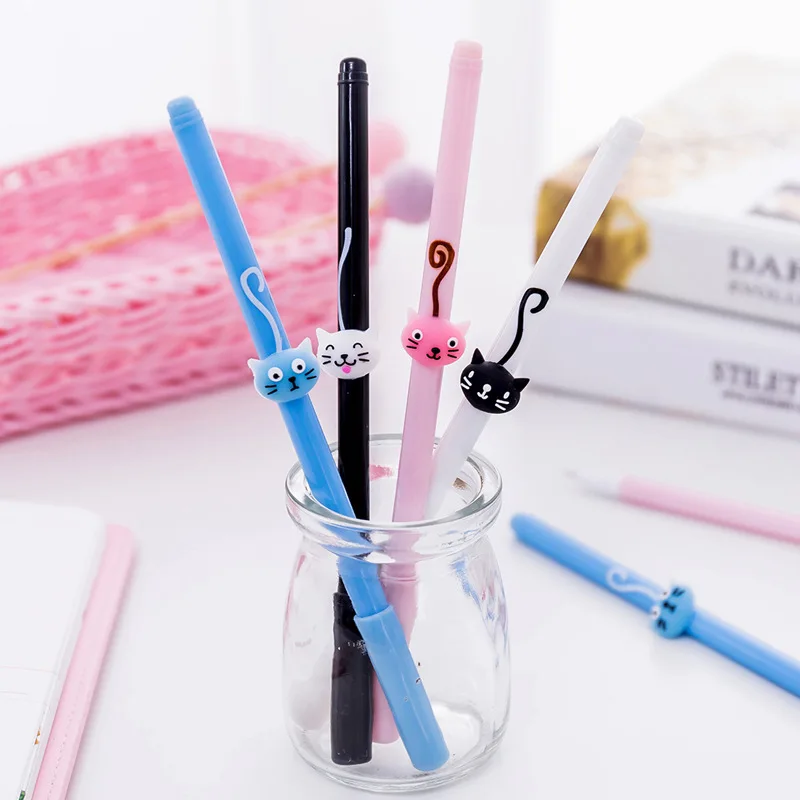 

1 PCS New Lovely Cartoon Long Tail Cat Gel Pen Student Stationery Novelty Gift School Material Office Supplies