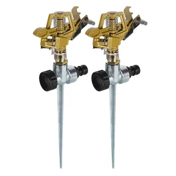 

2pcs Garden Sprinkler Spike Lawn Grass Adjustable Rotating Water Sprayer for Garden Irrigation HFing