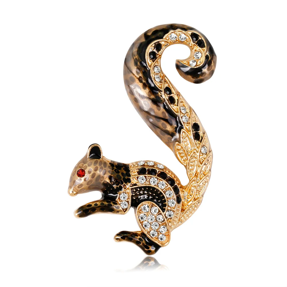 CHUKUI Trendy ]Rhinestone Animal Squirrel Brooch Pins Badges Brooches For Women Girls Banquet Party Gift (2)
