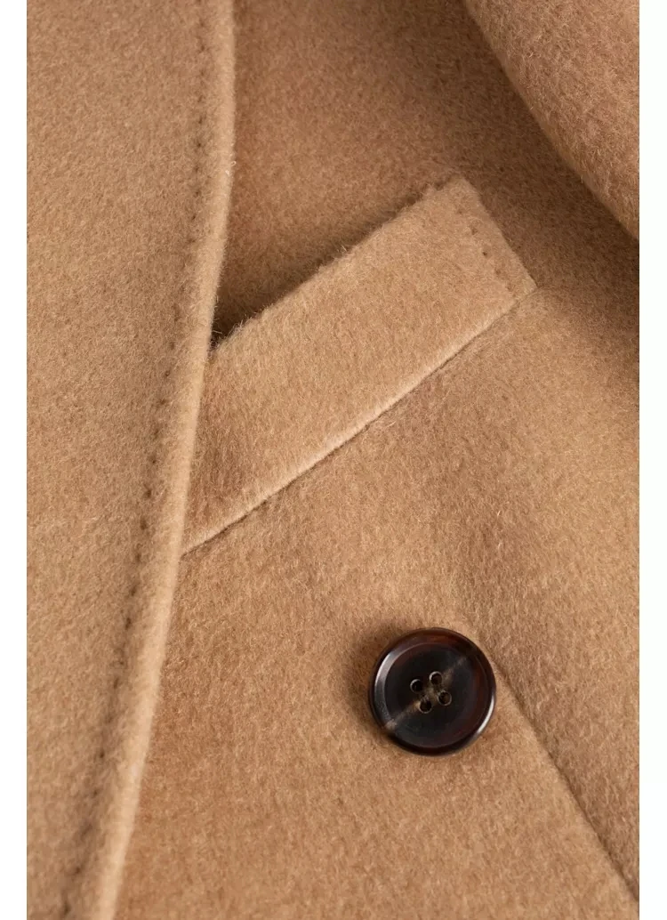 Дизайн осень-зима изготовление под заказ Тренч верблюжья шерсть кашемир двойной грудью 6 кнопок мужское длинное пальто