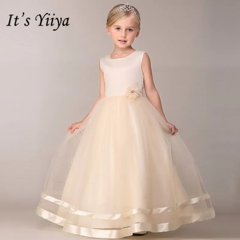It's YiiYa Flower Girl Dresses 8 Colors Sleeveless O-Neck Floor Length Girls Pageant Dresses Vestidos De Noches Para Ninas B815 It's YiiYa Flower Girl Dresses 8 Colors Sleeveless O-Neck Floor Length Girls Pageant Dresses Vestidos De Noches Para Ninas B815