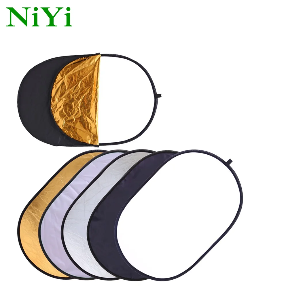 Овальный складной светоотражатель NiYi 60x90 см 24x35 дюймов 5 в 1 с несколькими дисками