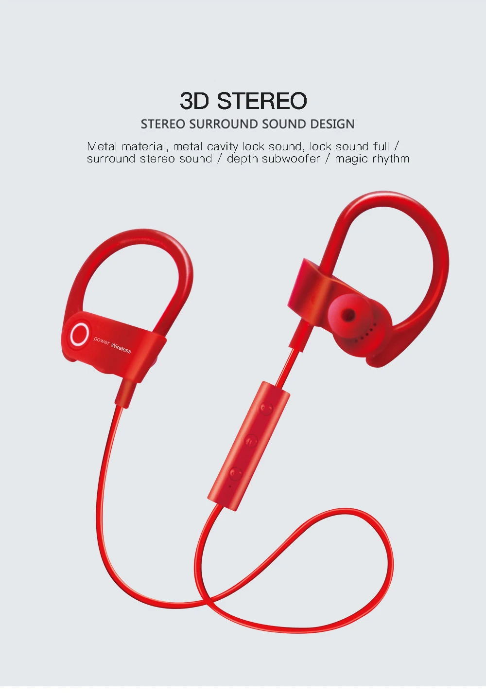 Bluetooth Headphones Stereo Bass Headset Earbuds Wireless Sport Headset Bluetooth 5.0 Headphones Wireless Neckband Headphone (8)