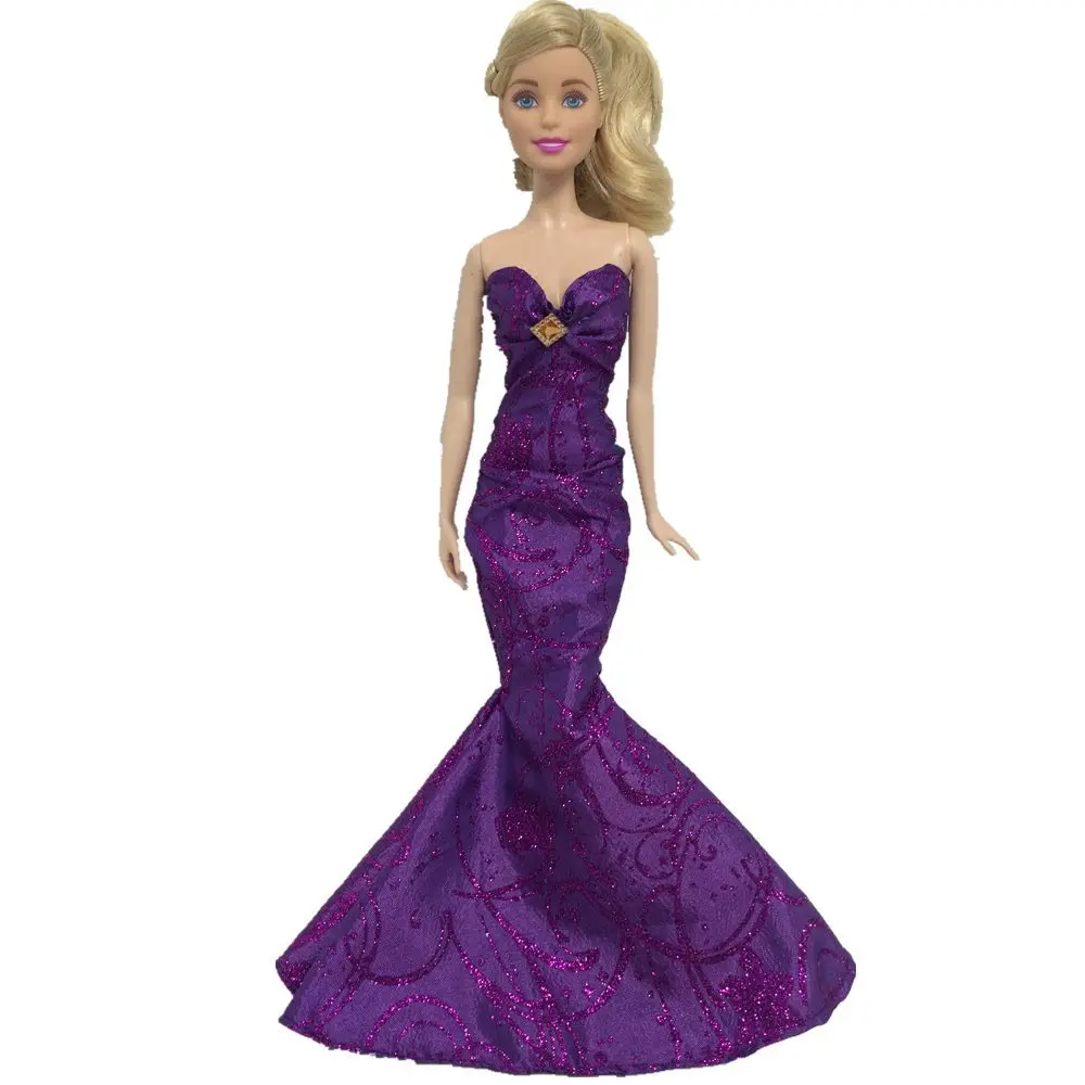 NK новейшее Кукольное свадебное платье, красивое модное платье со звездой, длинный хвост, юбка, платье с рыбкой Тай для Барби, благородная кукла JJ - Цвет: B