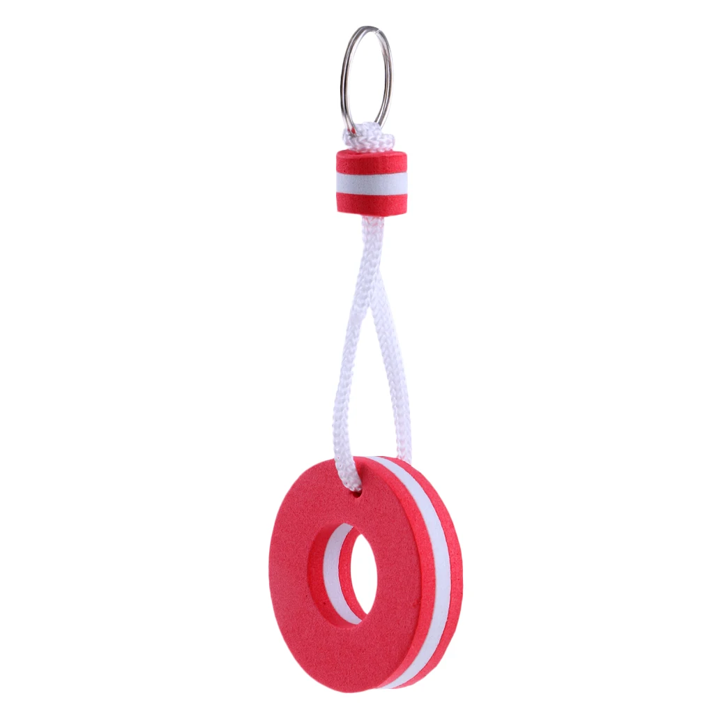 New 5 Pieces Yachting Boating Kayak Floating Key Chain Key Ring - Buoy Shape Red