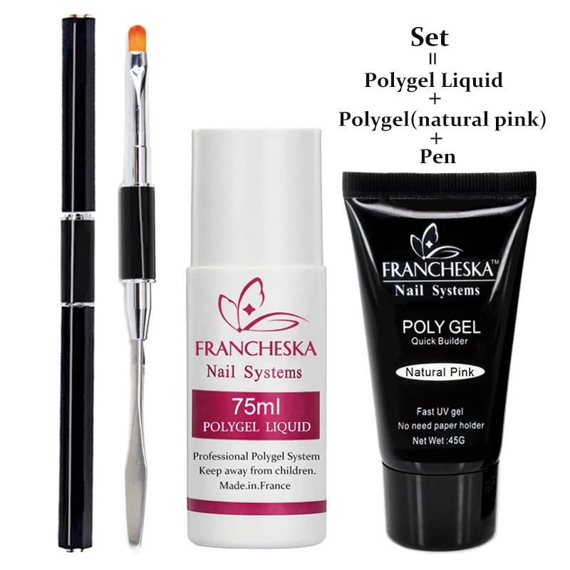 

Polygel liquid set poly gel builder brush primer nail tirnak esmalte gel shilak oje hybrydy nail art gel uv base top gellak