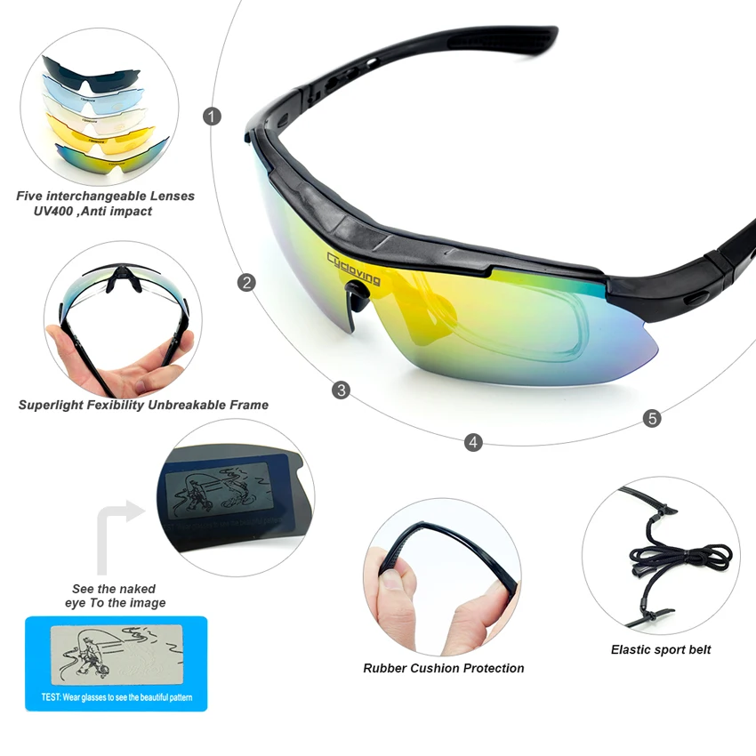 Cycloving велосипедные солнцезащитные очки спортивные солнцезащитные очки TR90 Набор очков мужские/женские очки MTB велосипедные очки