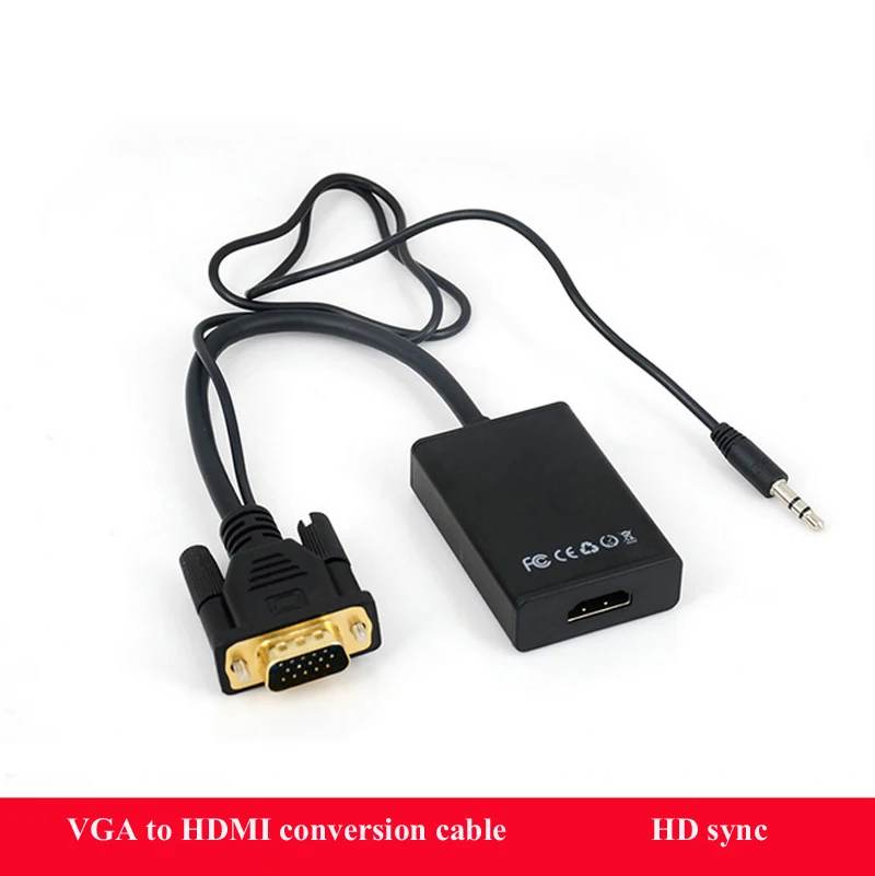 

VGA to HDMI cable with audio port USB projector computer display connection HD adapter adapter cable