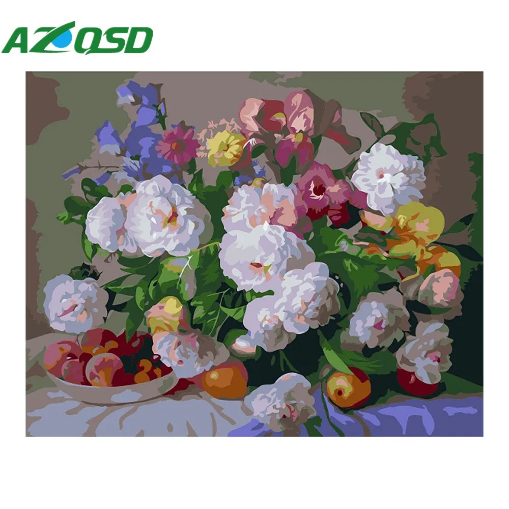 AZQSD DIY Oil Painting By Numbers Wall Canvas Picture Coloring Paint