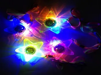 

DHL Freeshipping 300pcs LED Glowing Little Star Necklace Flashing Hanging Light-up Kids Toys Birthday Party Favors