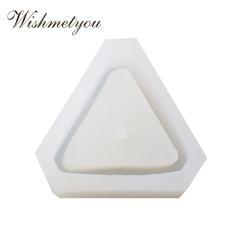 

WISHMETYOU Silicone Soap Mold Trilateral Potted Geometry Molds For Plaster Succulent Plant flower Plaster Silicone Concrete Mold