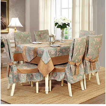 

YQX Custom-made Linen Tablecloth European Style Tea Table Cloth Dining Chair Set Dining Chair Cushion Chair Back Cover