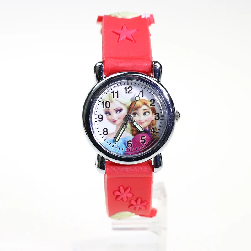 Детские часы с героями мультфильмов Принцесса Эльза детские наручные часы карамельный милый цвет Анна детские часы для девочек студенческий подарок наручные часы Joven - Цвет: Elsa Red