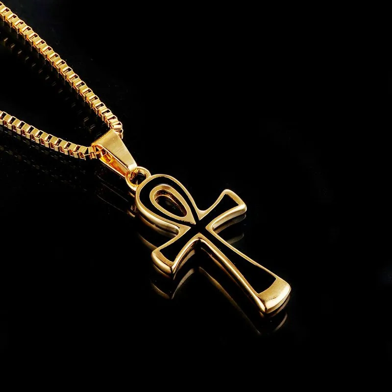 SDA новая жизнь крест ожерелье из нержавеющей Египетский крест Анкх мужские ювелирные изделия золотой ключ нильского Креста винтажная подвеска P012