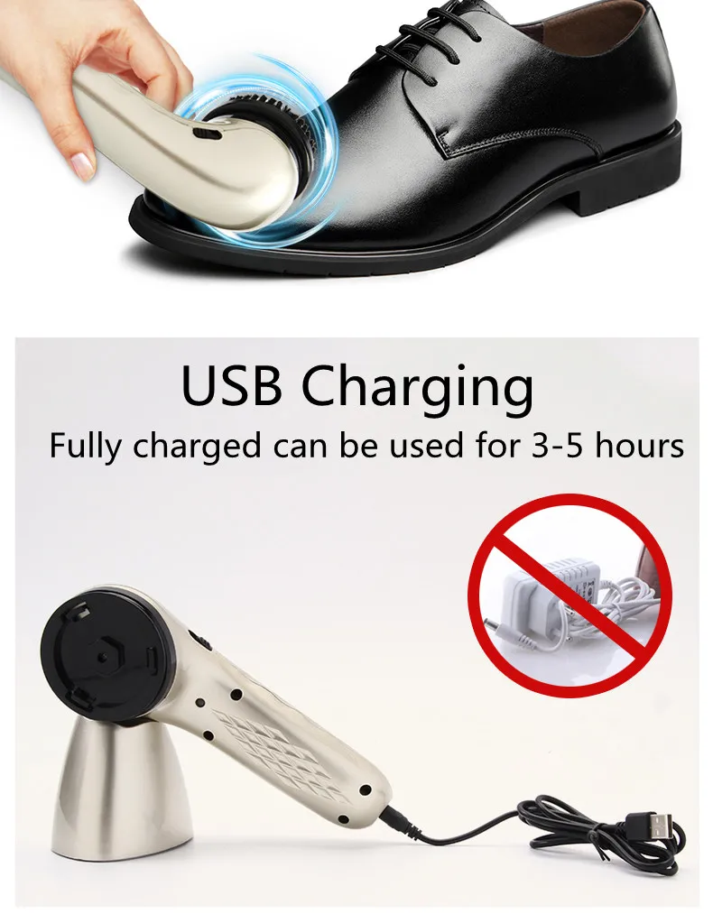 USB зарядка Портативный ручной автоматический Электрический обувной щеткой обуви полировщик