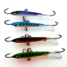 1 Pcs 8.3cm 18g winter Ice Fishing Lure Minnow Hard Bait Artifical Lure 3 Fishing Hooks Fishing Tackle Lure 3D Eyes Peche Pesca