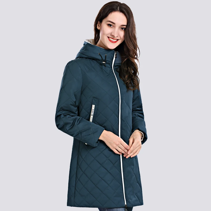 Cena 2019 wiosna Autum kobiet płaszcz z kapturem cienkie kobiety kurtki długie Plus Size z kapturem wysokiej jakości ciepłe płaszcze bawełniane nowy znosić