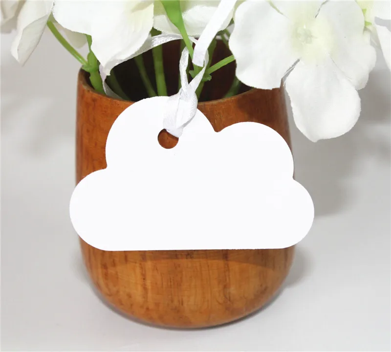 

35 White blue Glitter Silver Cloud birthday party favors tags blank merchandise gift tags Hand writing wedding name tags labels