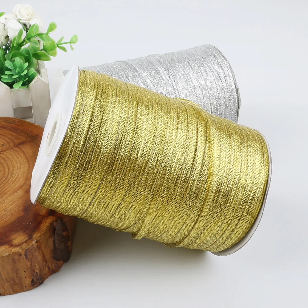 20Yards/Bag 3mm Gold Silver Pink Light Blue Red Black Glitter Metallic Ribbons for Christmas Wedding Birthday Party Gift Wrap satin ribbons ribbon decoration ribbon supplies wrapping ribbon satin ribbon sewing ribbon christmas ribbon
