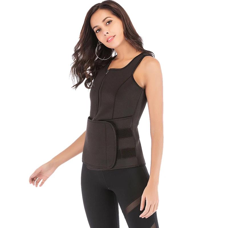 Women's Neoprene Sauna Vest Body Shaper Slimming Belt Waist Trainer Workout Shapewear Adjustable Sweat Belt