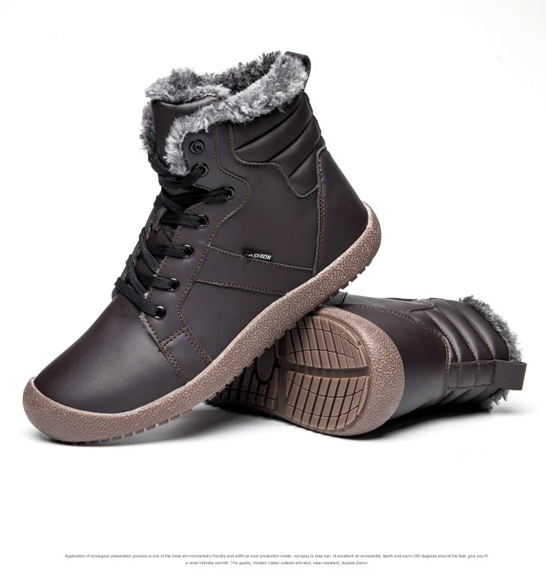 REETENE/; водонепроницаемые ботильоны на плоской подошве со шнуровкой; модная мужская зимняя обувь; большие размеры; сезон осень-зима; повседневные мужские зимние ботинки