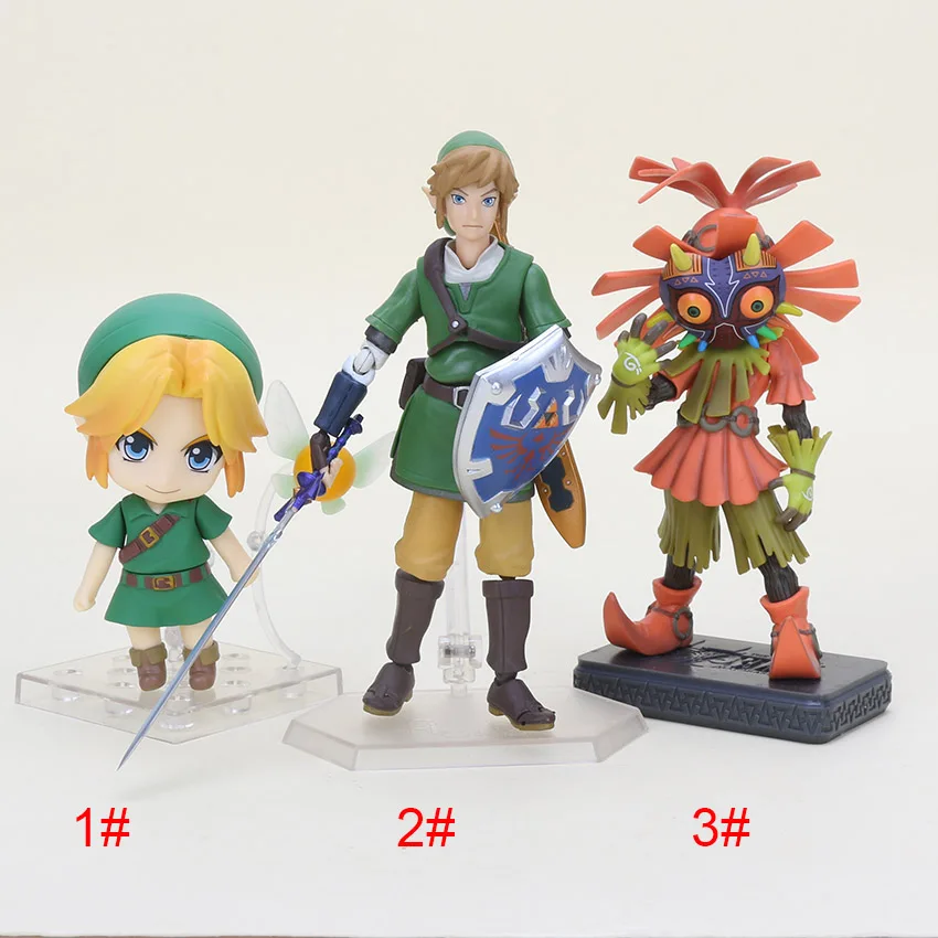 

Anime Legend of Zelda figure Link Majoras Mask Link with Skyward Sword Figma 553 Majora's Mask 3D Skull PVC Action Figure Toys