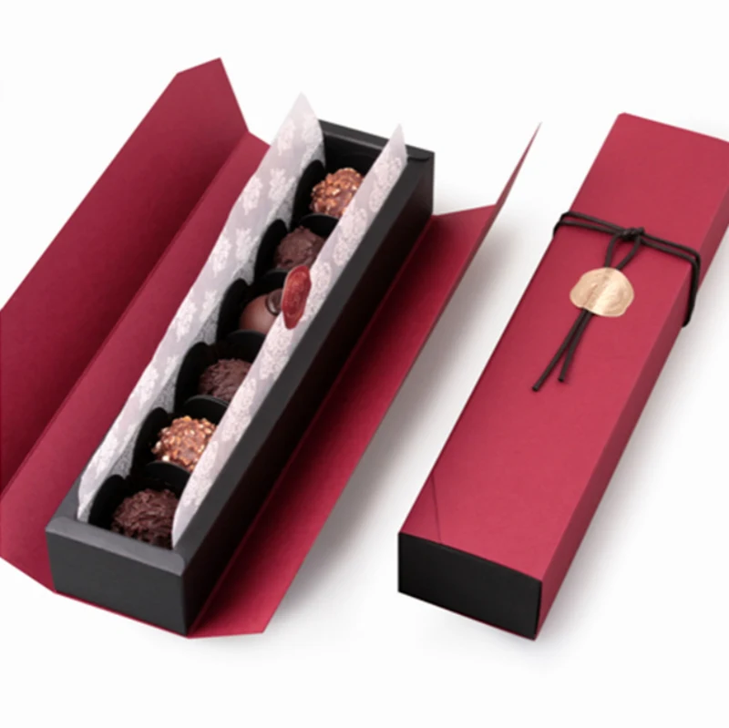 

Red rectangle 4,6,12, cavities holes chocolate packaging box for Valentine's Day chocolate candy gift box Free shipping