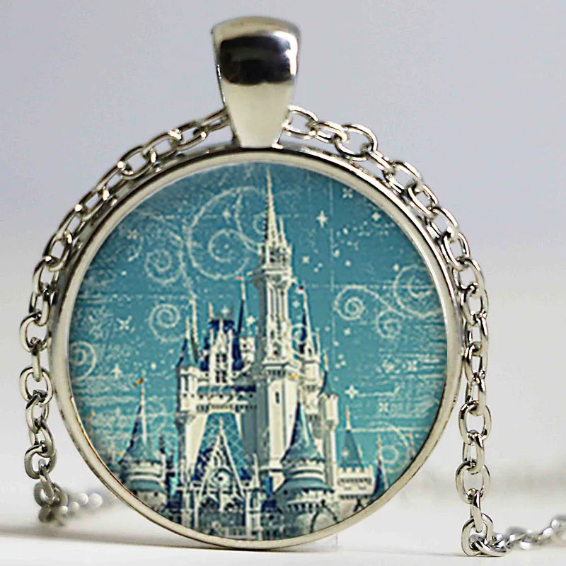 Art Glass,The Magic Kingdom pendant, Castle jewelry resin pendant