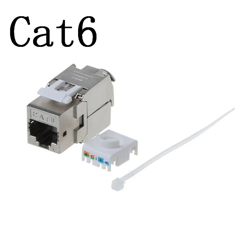 1 шт. RJ45 Keystone Cat6 Cat6A Экранированный FTP цинковый сплав модуль Keystone Jack сетевой разъем адаптера