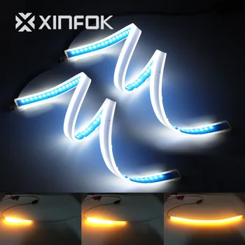 

2PCS 60CM Ultrafine DRL Flexible LED Tube Style Daytime Running Lights Tear Strip Car Headlight Turn Signal Brake Lamp Flow Runs