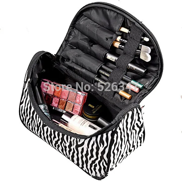 

Zebra Stripe Foldable Lady Makeup Cosmetic Container Pouch Handbag Holder Bag