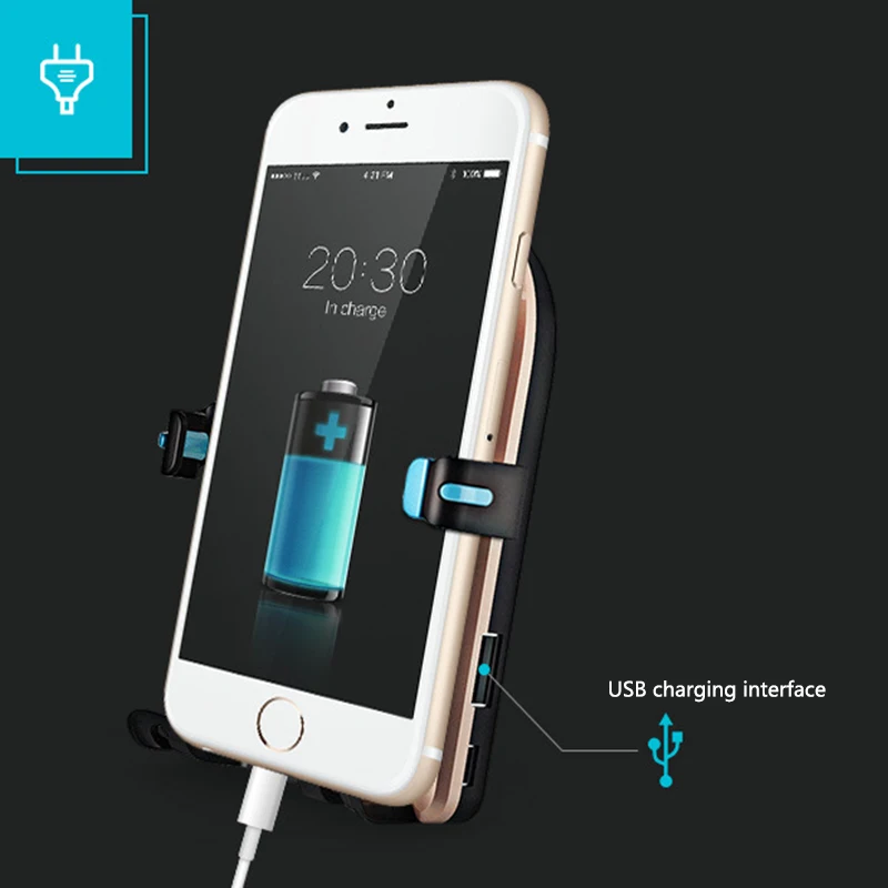 Smartphone Wireless Charging Phone Holder Bracket Car Bracket Automatic Induction Clamping Air Outlet Multi-Function