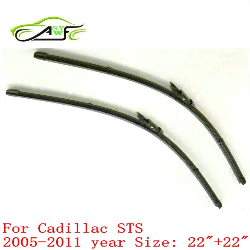 

Free shipping car wiper for Cadillac STS (2005-2011), 22"+22" natural rubber fit pinch tab wiper arms