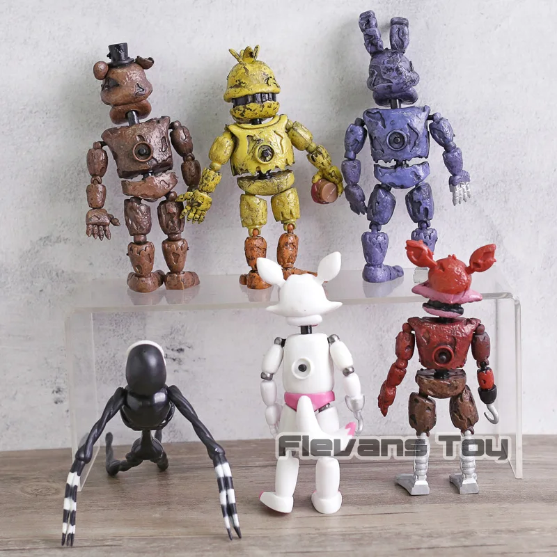 FNAF Five Nights at Freddy's Action Figures Set 6pcs - Nightmare Freddy, Chica, Bonnie, Funtime Foxy PVC Toys image 4