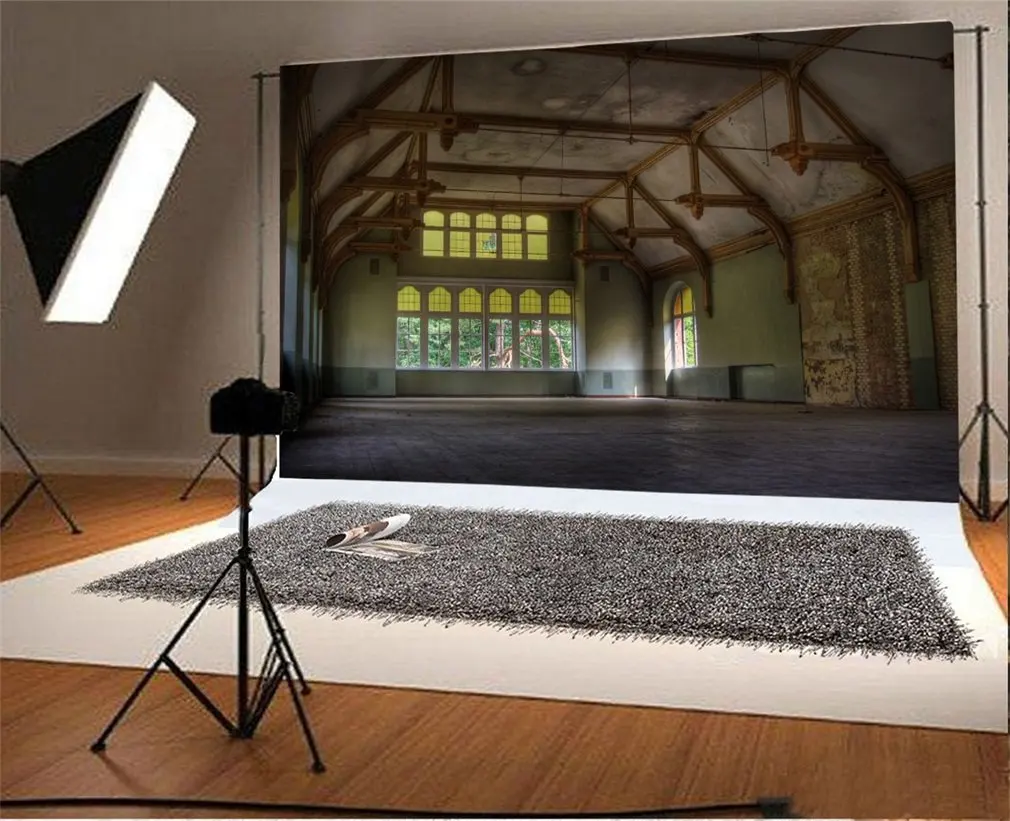 

Photography Backdrop Interior of Abandoned Factory Photo Background
