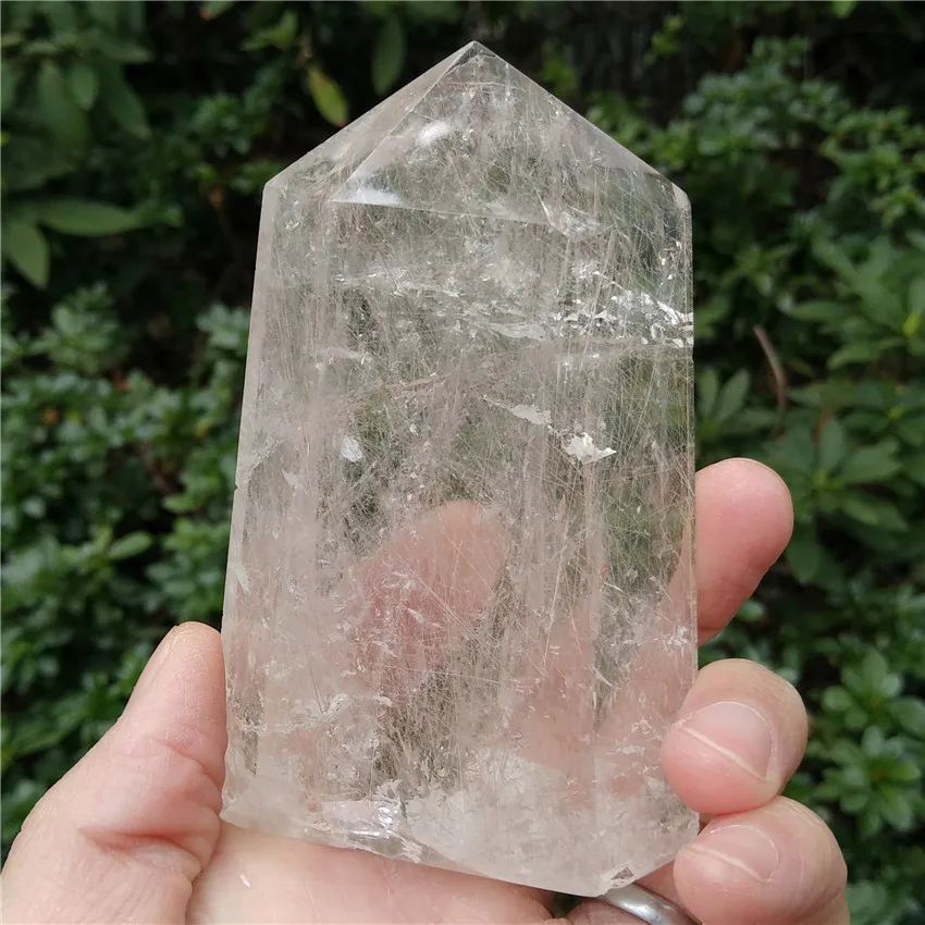 Rutilated Quartz Wand Hair Quartz Point Healing Crystal Quartz Obelisk
