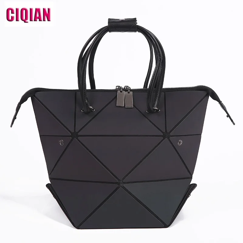 

HOT women geometry handbag Hologram Laser Folding Totes Large Capacity Casual Totesgeometric luminous bag Free Shipping