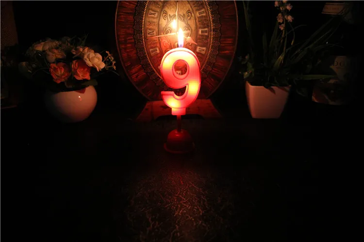 Пригораемая цифровая Парафиновая Свеча Светодиодная лампа для дня рождения Рождественская праздничная атмосфера украшения