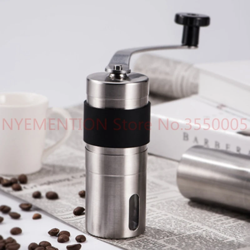 

Mini Manual Ceramic Coffee Grinder Stainless Steel Adjustable Coffee Mill with Storage Rubber Loop Easy Cleaning 5pcs